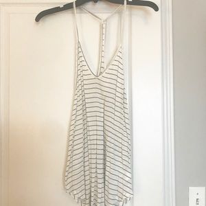Lush Long Over-sized Striped Tank Sz S